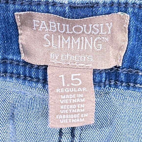 Fabulously Slimming By Chicos Blue Jeans Size Chicos Size 1.5 US Size M 10 - Picture 9 of 17